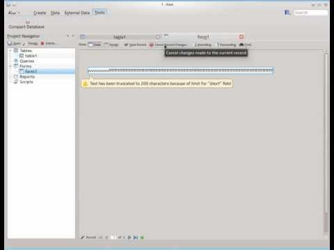 Kexi: Text trimming in forms