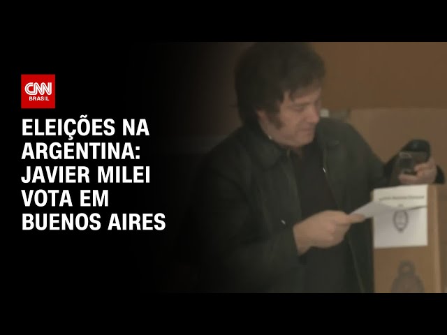 Eleições na Argentina: Javier Milei vota em Buenos Aires