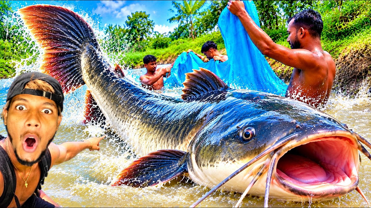 Best Amazing River Fishing Video | Unbelievable Pond Village Net Fishing #fishing