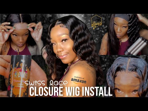 Affordable 20” Lace Wig from AMAZON 😍 4x4 Swiss Lace Closure Wig INSTALL 🙌🏽 feat. LE SECRET 💖