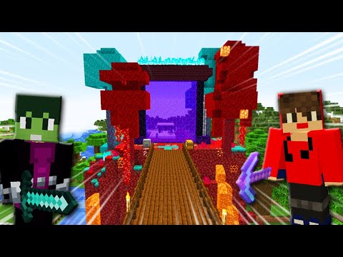 Minecraft: DUPLA SURVIVAL - O NOVO PORTAL do NETHER (DETALHADO)!!! ÉPICO #199.1