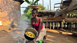African Village Life / Cooking Mango 🥭 Porridge #shortvideo #cooking #africanvillage