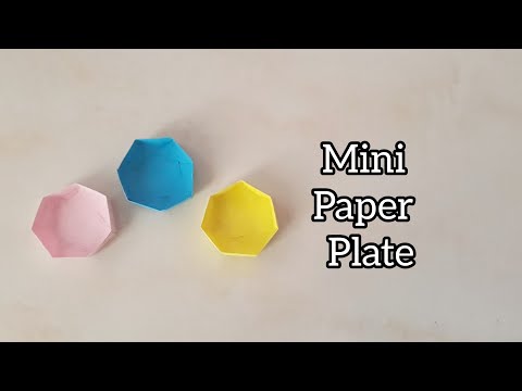 How to make Mini paper plate / easy paper plate / origami plate
