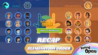 Total Drama: Fans vs Underdogs – My Way! | RECAP - FULL Elimination Order (Voting Open)