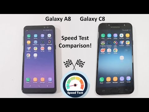 Samsung Galaxy A8 2018 Vs Galaxy C8 2017 Speed Test Comparison! Video