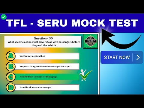 TfL SERU Mock Test Training, TFL SERU Assessment FREE Learning Guide PHV Driver Handbook Section - 3