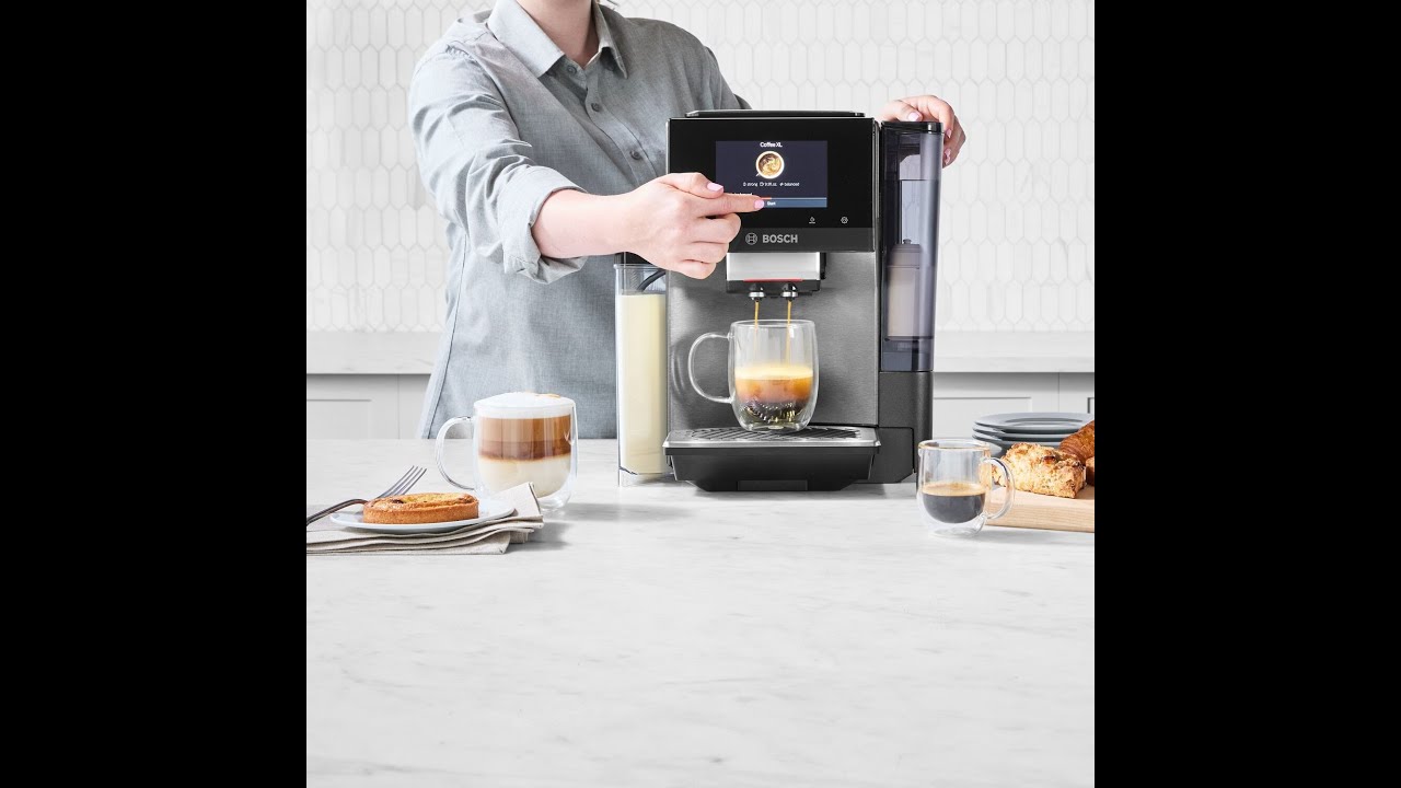 Bosch 800 Series Fully Automatic Espresso Machine in Black Stainless Steel