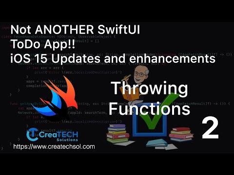 My To Dos SwiftUI app iOS15 upate 2 Throwing Functions thumbnail