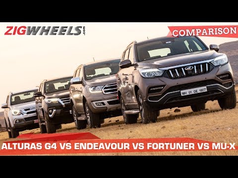 🚙 Mahindra Alturas vs 🚙Ford Endeavour vs 🚙Toyota Fortuner vs Isuzu MU-X: SUV SMACKDOWN! | ZigWheels