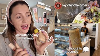 VLOG: What are they doing?? + Makeup Declutter, Go-To Healthy Chipotle Order, I'm curious about this