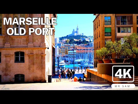 [4K] Caminhando no antigo porto de Marselha, FRANÇA 🇫🇷