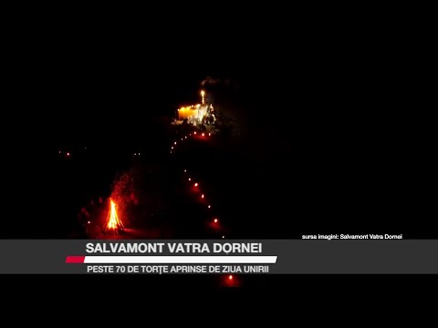 Salvamont Vatra Dornei: peste 70 de torțe aprinse de Ziua Unirii
