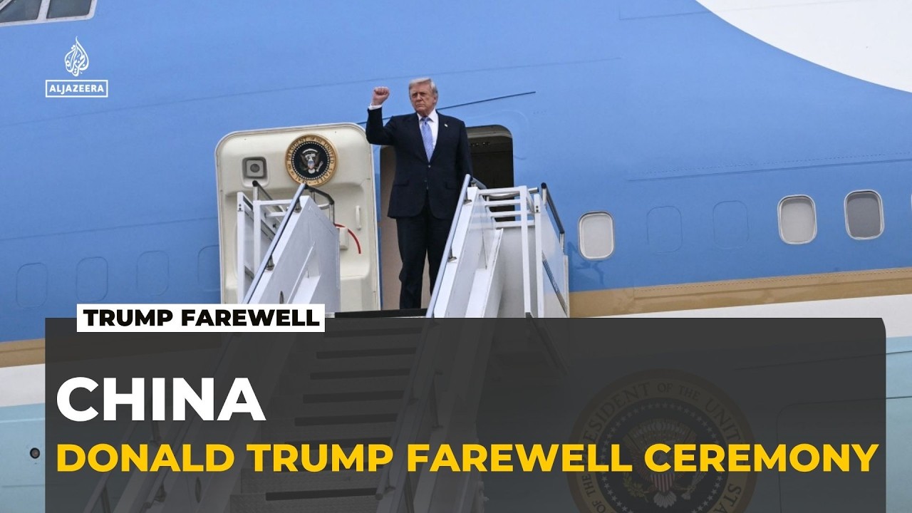 Trump boards Air Force One, concluding China visit