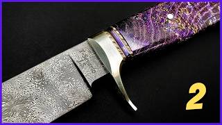 I Finish a Mosaic Damascus Hunting Knife