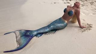 Mermaid Melissa on Bahamas Beach - Beautiful Blue 