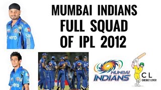 Mumbai Indians Full Squad Of IPL 2012 (Cricket lover B) | IPL 2012 Full Squads