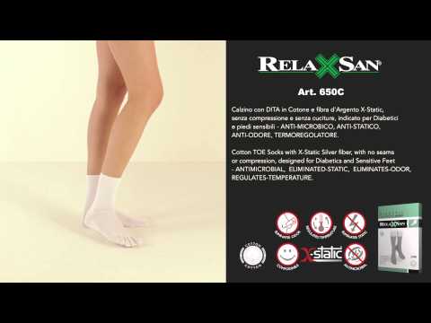 Calzino con dita per diabetici/Diabetic toe socks - X-Static - Art.650C Relaxsan