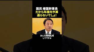 国民民主 榛葉幹事長 「だから年度内予算通らないでしょ！」 自民党に苦言 #政治ニュース #国民民主党 #榛葉賀津也