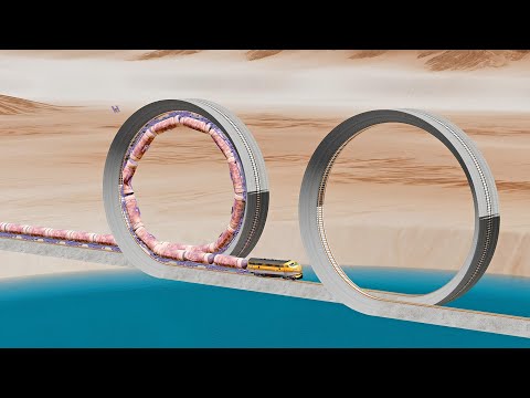 Trains vs Double Loop - Beamng Drive