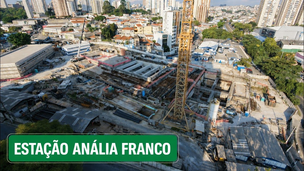 VEJA O INTERIOR DA FUTURA ESTAÇÃO ANÁLIA FRANCO DA LINHA 2-VERDE DO METRÔ