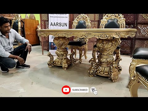 Wooden royal dining chair, with cushion