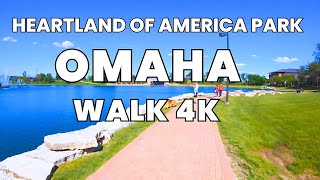Walk Tour 4K, Heartland of America Park, Omaha, Nebraska, USA