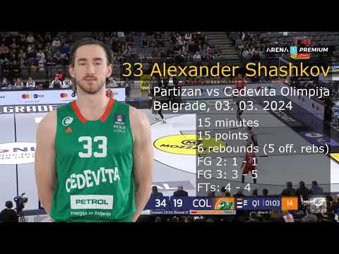 Alexander Shashkov Highlights vs Partizan (03.03.2024)