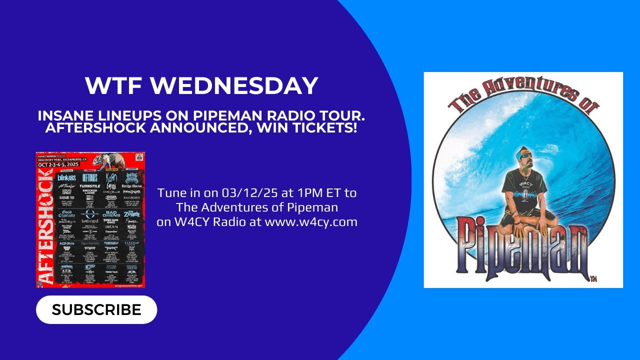 Insane Lineups on Pipeman Radio Tour. Aftershock Announced, WIN TICKETS!