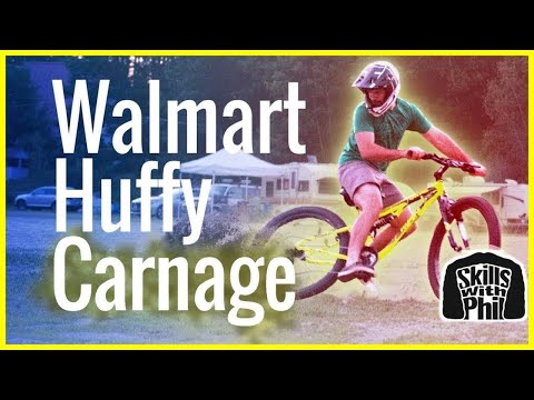Will a Walmart Huffy survive a Downhill Mountain Bike Trail | Skills with Phil Video