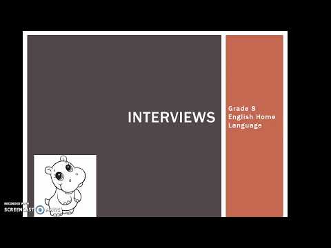 Grade 8 English Interview 22 April 2020