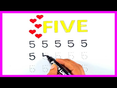 Tracing - how to write numbers - how to write 5 - tracing numbers worksheets