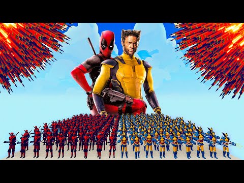 100x DEADPOOL & WOLVERINE + 2x GIANT vs 1x EVERY GOD   Totally Accurate Battle Simulator TABS