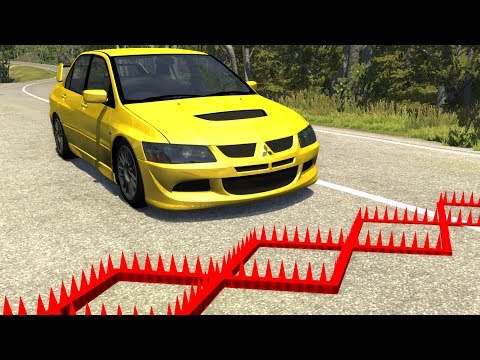 Spike Strip Multi-Vehicle Pileup Crashes #21 - BeamNG Drive Police Spike Strip Testing