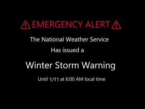 Winter Storm Warning 1/9/2025