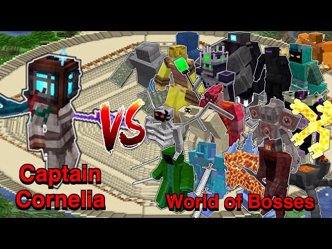 100 Hundred Plus - Minecraft |Mobs Battle|  Captain Cornelia (Aquamirae) VS World of Bosses