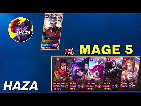 HAZA Meet 5 Mage In Rank Game | What Happens When An All Mage Line Up Mobile Legends