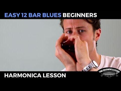Easy 12 bar blues - Beginner Blues C Harmonica Lesson + free harp tab