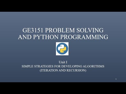 Ge3151problem Solving And Python Programming Unit Iiteration And Recursion
