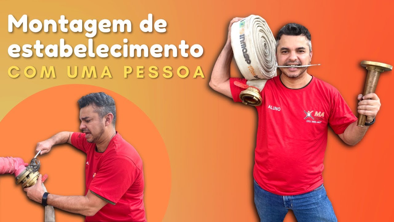 COMO MONTAR UMA LINHA DE COMBATE A INCÊNDIO USANDO MANGUEIRAS COM UMA PESSOA?