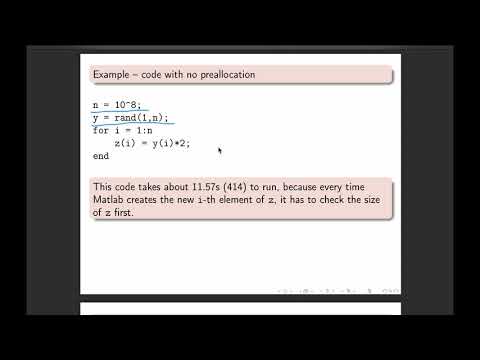 Intro To Matlab Week 6 Memory Preallocation