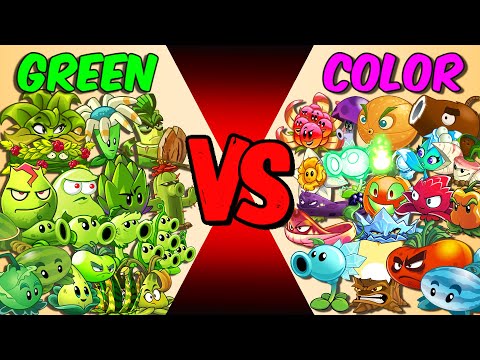 Team GREEN vs ALL COLOR Plants Battlez - Who Will Win? - PvZ 2 Team Plant vs Team Plant