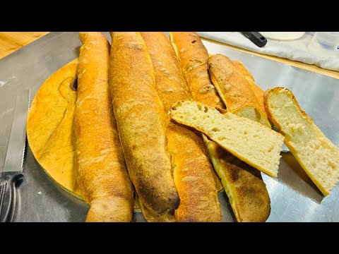 Pane tipo baguette,cinque minuti di lavoro e il pane è fatto. ￼
