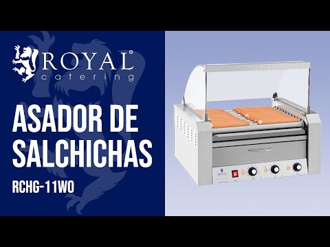 vídeo - Asador de salchichas - 11 Rodillos - Cajón calentador - Acero inox