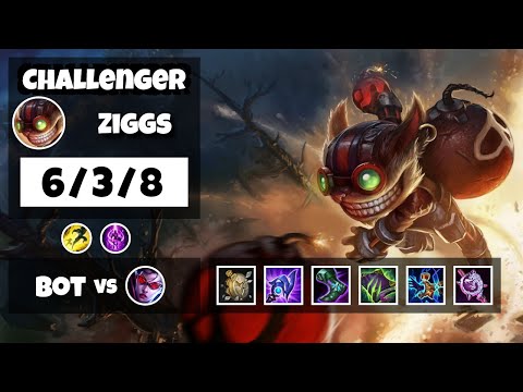 Ziggs Gameplay Challenger Replay S11 - 11.18 Bot Lane (6/3/8) - BR