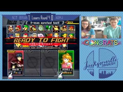 Jax Smash Weekly 4/13/17 - Not.Brian(Marth) Vs ADMJ(Peach) - Melee Losers Top 8