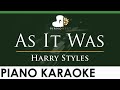 Harry Styles - As It Was - LOWER Key (Piano Karaoke Instrumental)