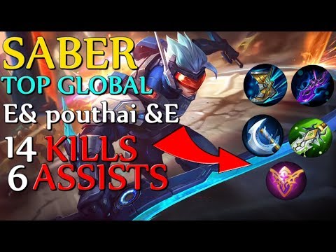 PRO Assasin SABER-14 KILLS ft Top global | CRAZY DAMAGE|PERFECT Gameplay- MOBILE LEGENDS