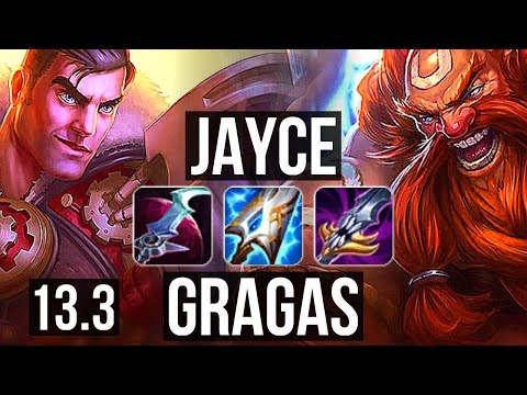 JAYCE vs GRAGAS (TOP) | 2.5M mastery, 8 solo kills, 1500+ games | EUW Master | 13.3