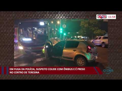 Em fuga da polícia suspeito colide com í´nibus e é preso no Centro 23 11 2020
