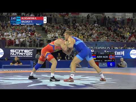 1/8 GR - 97 kg: A. ALEKSANYAN (ARM) v. F. BALDAUF (NOR)